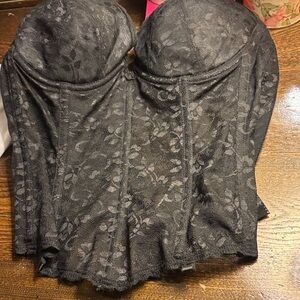 Elegant Black Lace corset bra vintage